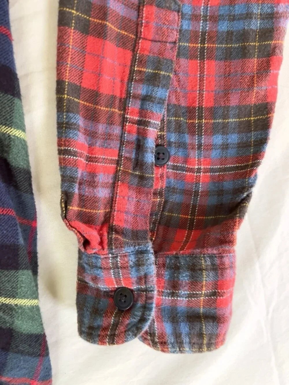 J. Crew Mens M Patchwork Flannel Shirt Mixed Plaid Tartan Cotton